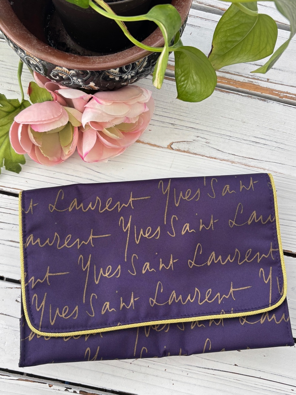 Yves Saint Laurent Purple Signature Pouch